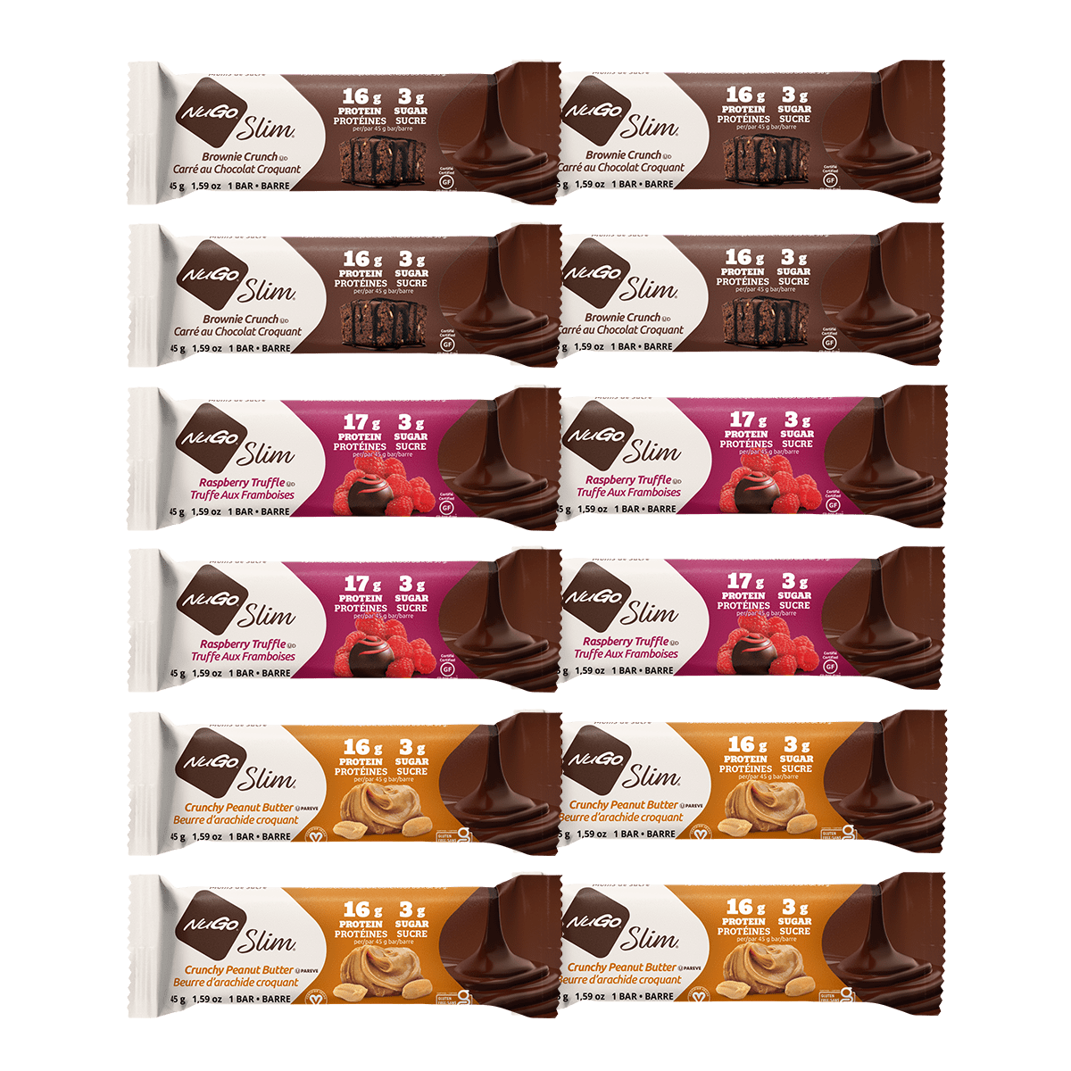 Bilingual NuGo Slim Variety Pack 12 Bars